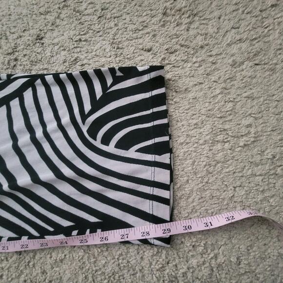 Chicos Travelers Sz 3 Slinky Acetate Pullon Pants Wide Leg Black White - Picture 8 of 11